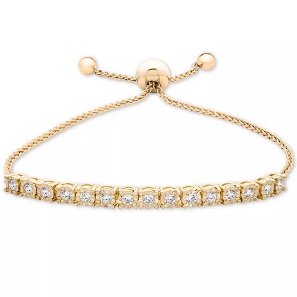 Diamond Bolo Bracelet (1/2 ct.) in 14k Gold-Plated over Sterling Silver $800 NEW